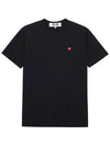 Play Men's Mini Red Heart Short Sleeve T-Shirt P1 T304 1 Black - COMME DES GARCONS - BALAAN 6