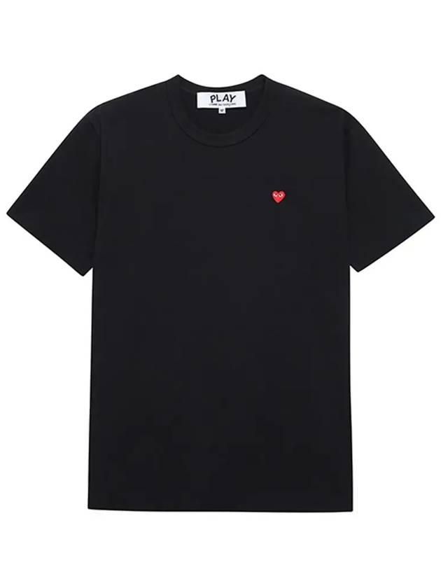 Play Men's Mini Red Heart Short Sleeve T-Shirt P1 T304 1 Black - COMME DES GARCONS - BALAAN 6