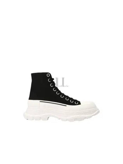 Tread Slick High Top Sneakers Black White - ALEXANDER MCQUEEN - BALAAN 2