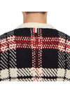 Tartan Check Jacquard Wool Mohair Knit Top Red Beige - THOM BROWNE - BALAAN 8