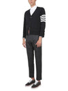 Men's Diagonal Classic Cashmere Cardigan Dark Grey - THOM BROWNE - BALAAN 4