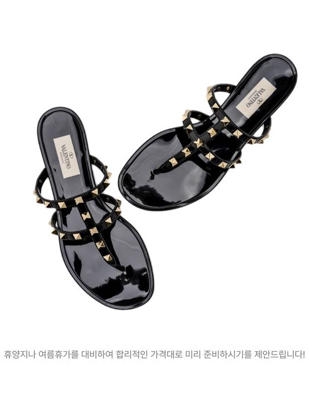 Women's Rockstud Flip Flops Black - VALENTINO - BALAAN 5