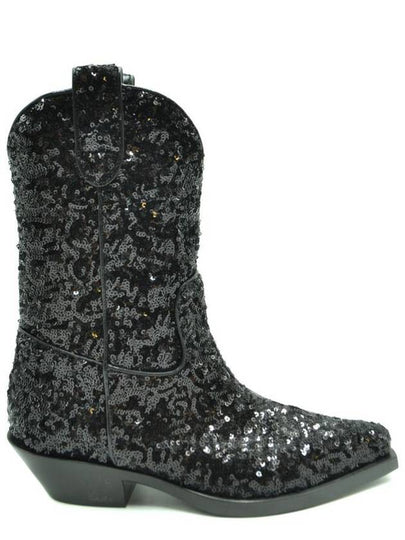 Gaucho Sequin Lace Chelsea Boots Black - DOLCE&GABBANA - BALAAN 2