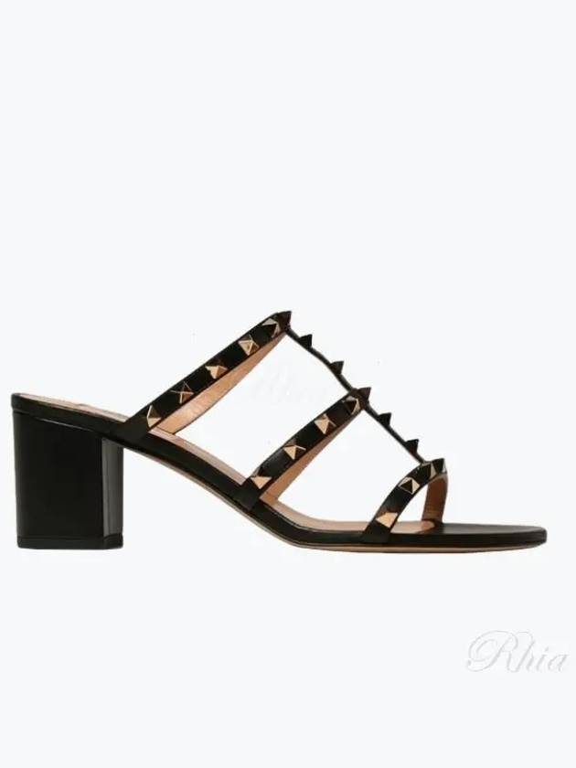 Rockstud Sandal Heels Black - VALENTINO - BALAAN 2