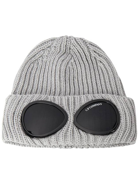 Extra Fine Merino Wool Goggle Beanie Grey - CP COMPANY - BALAAN 2