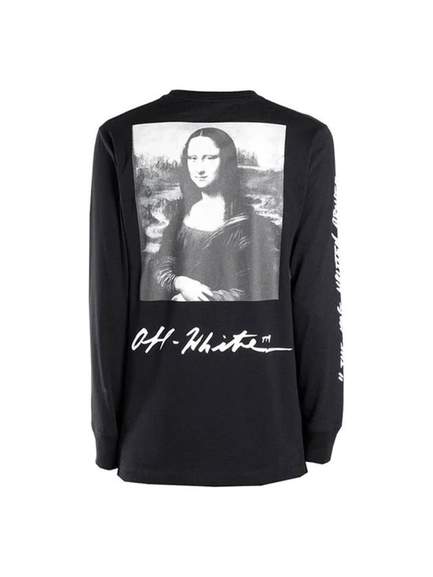 Men's Logo Mona Lisa Print Long Sleeve T-Shirt Black - OFF WHITE - BALAAN 1