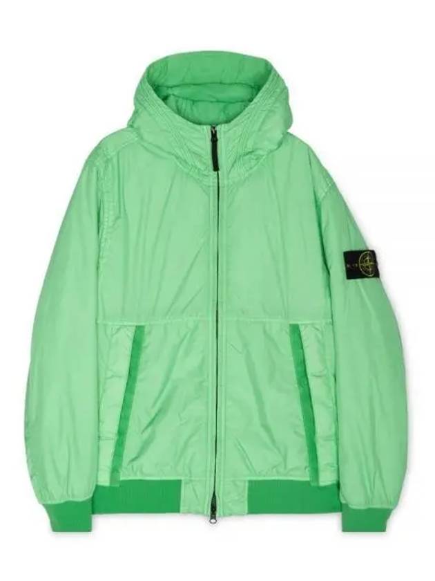 Men's Garment Dyed Crinkle Reps Recycled Nylon Primaloft TC Hooded Jacket Light Green - STONE ISLAND - BALAAN 2