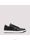 Downtown Triangle Logo Leather Low Top Sneakers Black - PRADA - BALAAN 3