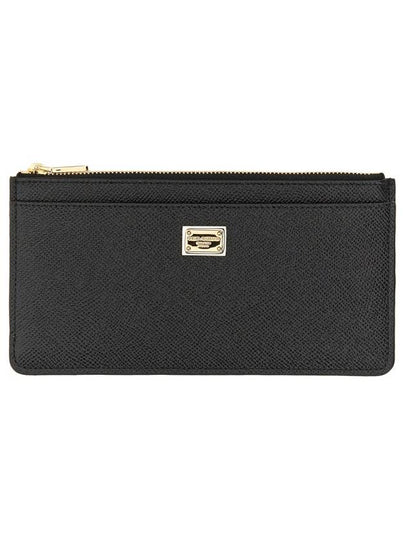 Logo Patch Zipper Long Wallet Black - DOLCE&GABBANA - BALAAN 2