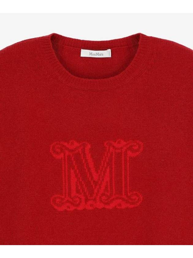 Edo Monogram Cashmere Knit Top Red - MAX MARA - BALAAN 4