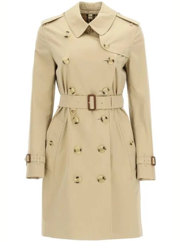 Women's Mid-Length Kensington Heritage Trench Coat Beige - BURBERRY - BALAAN.