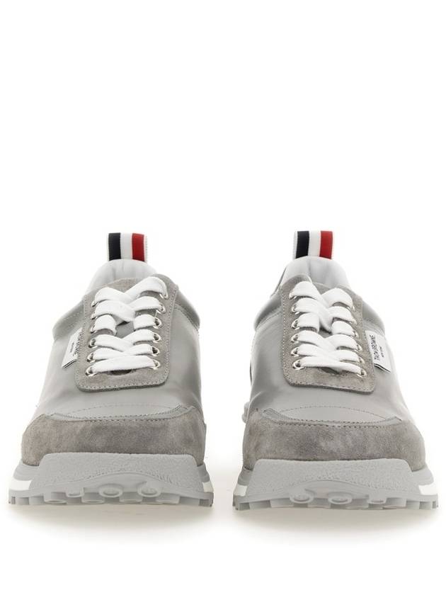 Vitello Alumni Trainer Caprede Low Top Sneakers Grey - THOM BROWNE - BALAAN 5