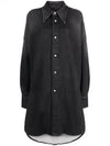 Button Up Denim Shirt Dress Mini Dress Black - MAISON MARGIELA - BALAAN 2