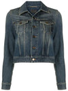 Classic Distressed Denim Jacket Deep Vintage Blue - SAINT LAURENT - BALAAN 2