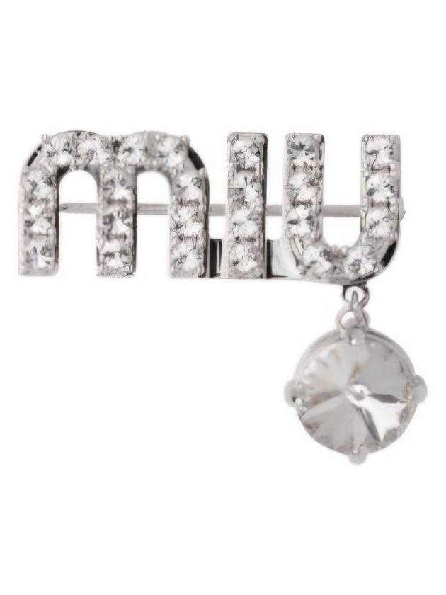 crystal logo brooch silver - MIU MIU - BALAAN 6