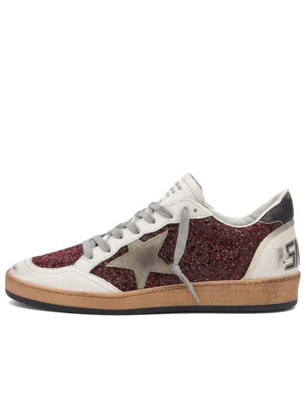 Ball Star Bordeaux Glitter Low Top Sneakers Red - GOLDEN GOOSE - BALAAN 2