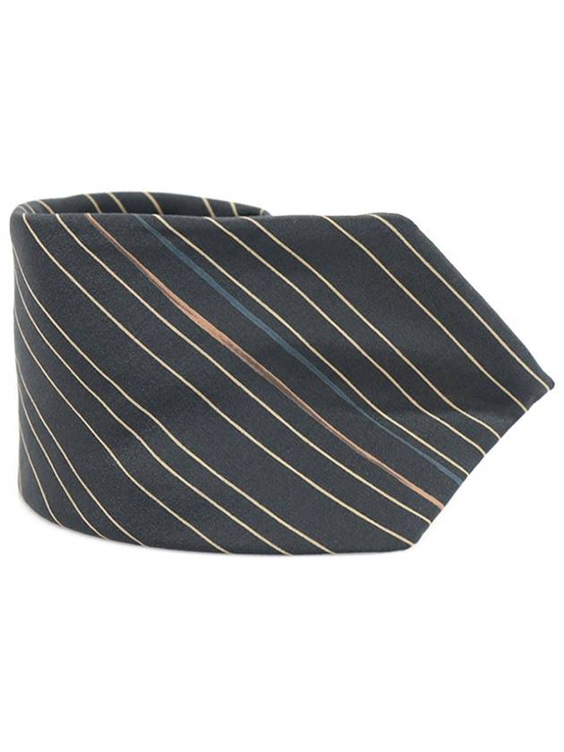 100 silk gray striped pattern tie - CARVEN - BALAAN 1