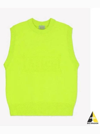 Recycled reverse knit temple vest yellow CTAR40024SAFETYYELLOW - ARIES - BALAAN 1