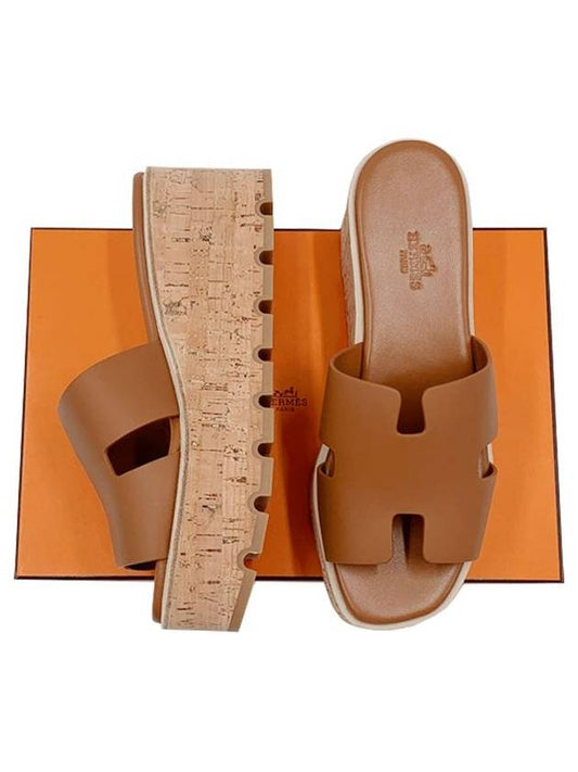 Eze 30 Calfskin Sandals Naturel Brown - HERMES - BALAAN 2