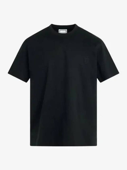 Flower Print Short Sleeve T-Shirt Black - WOOYOUNGMI - BALAAN 2