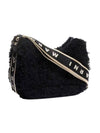 Shearling Hobo Cross Bag Black - MARNI - BALAAN 1