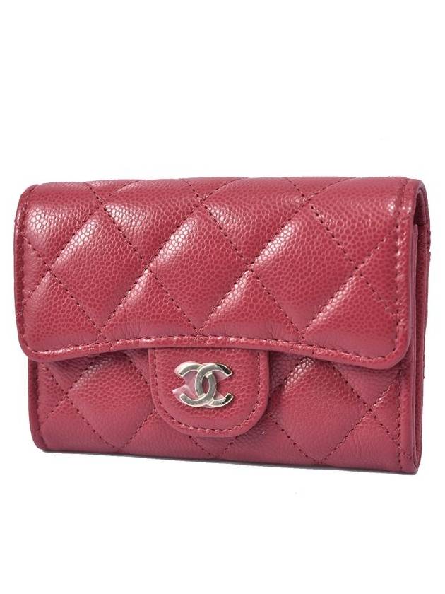 Unused Classic snap zipper card wallet red AP4096 - CHANEL - BALAAN 2