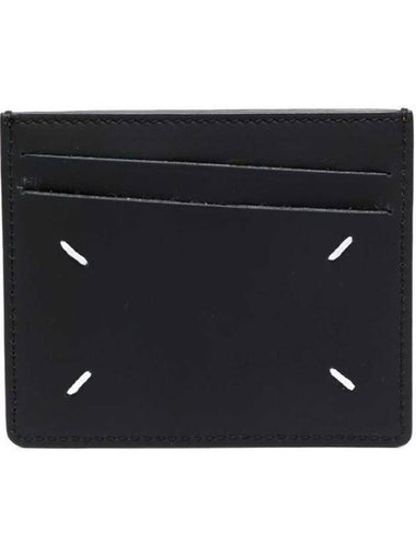 Stitched Two-tone Leather Card Wallet Brown Black - MAISON MARGIELA - BALAAN 1