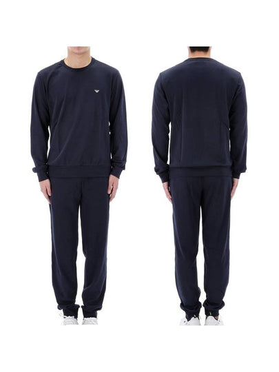 Logo Longsleeved Pyjama Set Navy - EMPORIO ARMANI - BALAAN 2