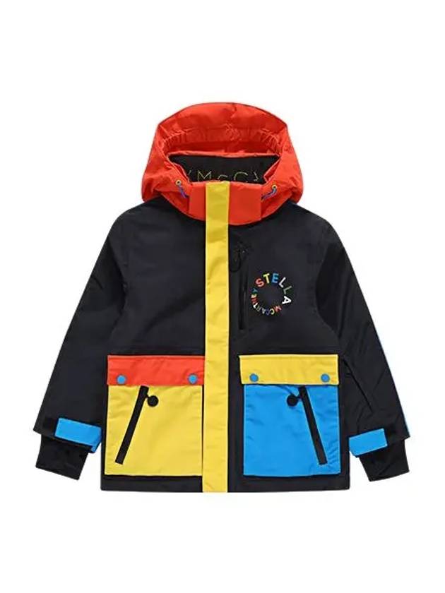 Stella McCartney TT2P20 Z0432 999 Color Circular Logo Hooded Ski Junior Jacket - STELLA MCCARTNEY - BALAAN 5