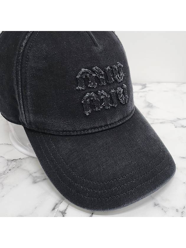 Logo Denim Ball Cap Black - MIU MIU - BALAAN 10