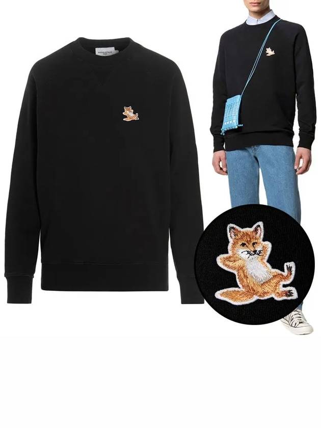 Chillax Fox Patch Classic Sweatshirt Black - MAISON KITSUNE - BALAAN 2