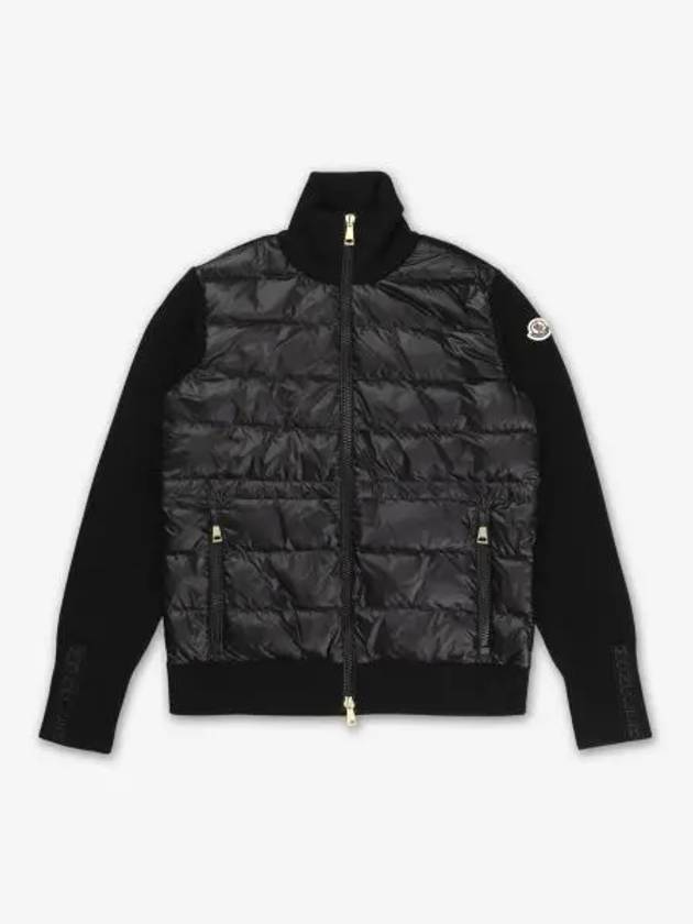 Padded Wool Zip-Up Cardigan Black - MONCLER - BALAAN 2