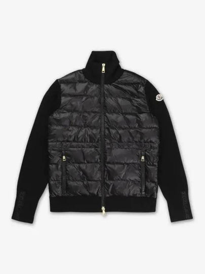 Padded Wool Zip-Up Cardigan Black - MONCLER - BALAAN 2