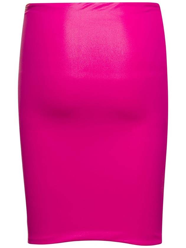 Metallic Sheen Skirt In Fuchsia Pink Technical Fabric Woman - THE ATTICO - BALAAN 2