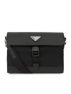 Re-Nylon Saffiano Shoulder Bag Black - PRADA - BALAAN 1