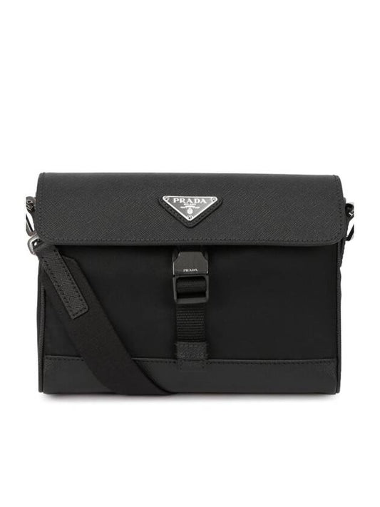 Re-Nylon Saffiano Shoulder Bag Black - PRADA - BALAAN 1