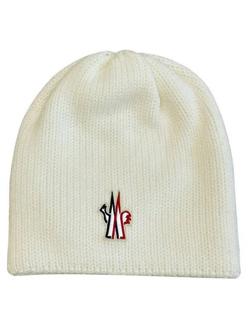 Logo Wool Beanie White - MONCLER - BALAAN 1