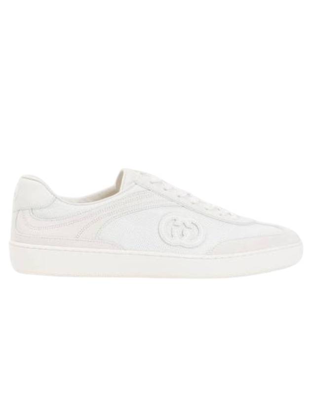 Interlocking G Suede Low Top Sneakers White - GUCCI - BALAAN 1