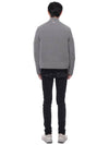 Men's Reversible Padded 4 Bar Funnel Neck Merino Jersey Padding Jacket Grey - THOM BROWNE - BALAAN 6