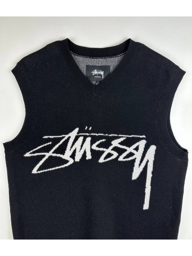 AU Australia SMOOTH STOCK Knit Vest ST037300 Black MENS - STUSSY - BALAAN 4