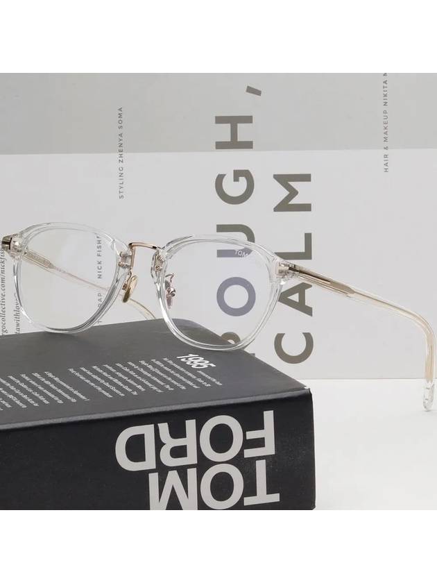 Blue light blocking glasses frame TF5727DB 026 transparent horn rim eye protection - TOM FORD - BALAAN 2