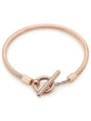 Moment T-Bar Snake Chain Bracelet Rose Gold - PANDORA - BALAAN 4