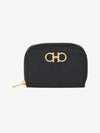 Women's Gancini Logo Zipper Card Wallet Black - SALVATORE FERRAGAMO - BALAAN 2