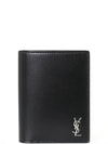 Men's Tiny Monogram Logo Half Wallet Black - SAINT LAURENT - BALAAN 2