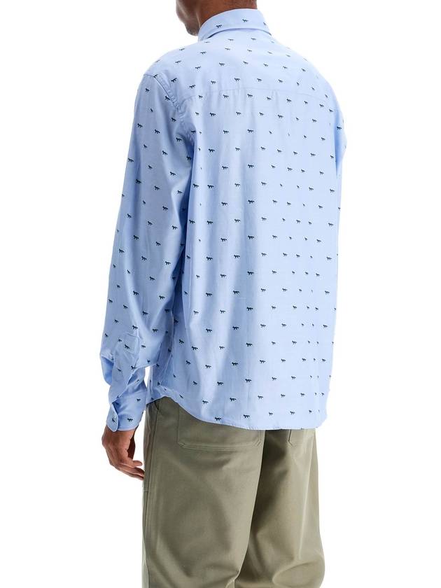 light blue casual cotton shirt with print - MAISON KITSUNE - BALAAN 3