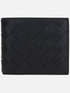 Intrecciato Leather Half Wallet Black - BOTTEGA VENETA - BALAAN 2