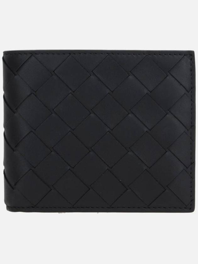 Intrecciato Leather Half Wallet Black - BOTTEGA VENETA - BALAAN 2