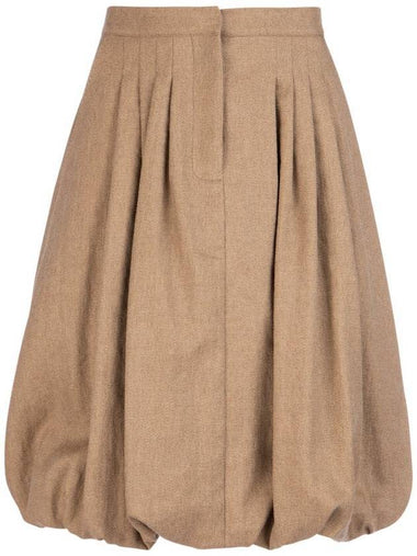 Puff Midi A-Line Skirt Beige - BURBERRY - BALAAN 1