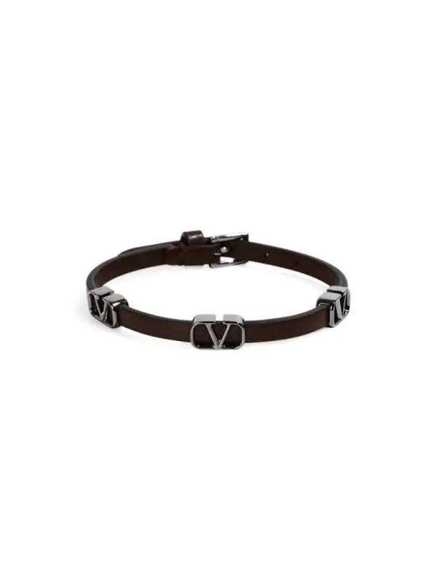 Valentino 2Y2J0M98 UQC KG8 J0M98 Garavani V logo leather bracelet - RED VALENTINO - BALAAN 2