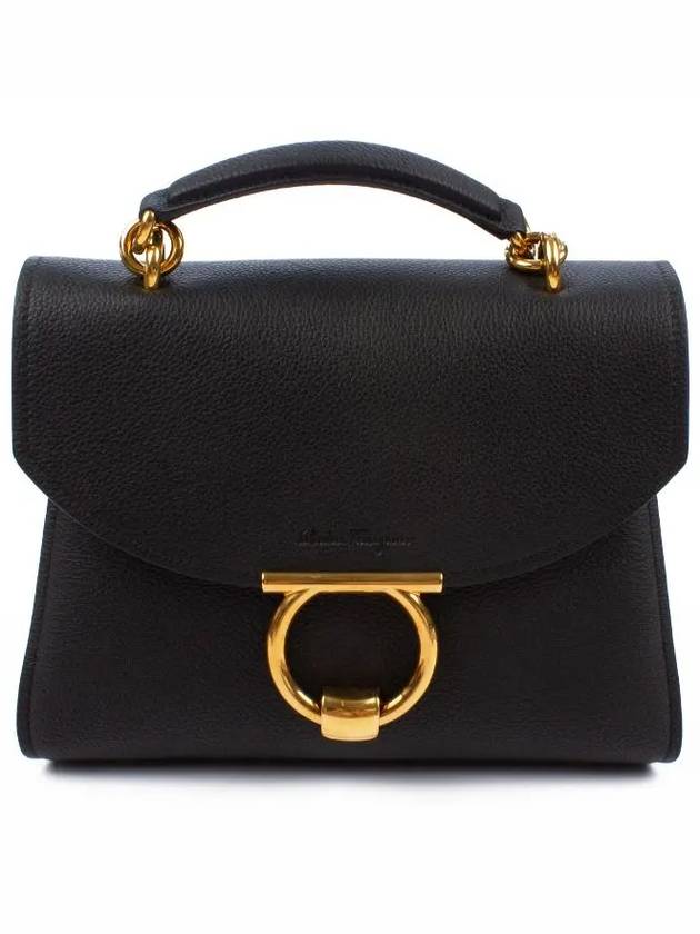 Gancini Small Tote Bag Black - SALVATORE FERRAGAMO - BALAAN 3